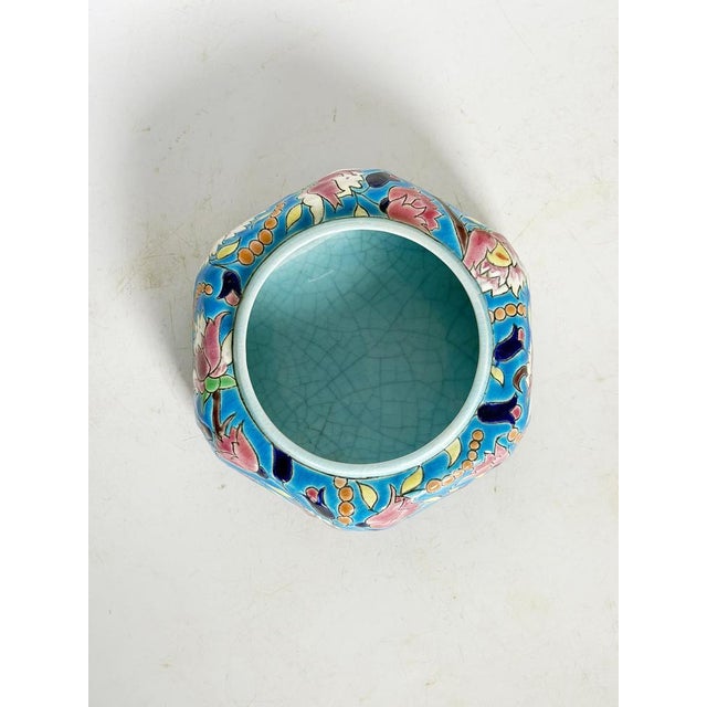 Art Deco Trinket Tray in Crackle Glass from Longwy, France, 1940 For Sale - Image 4 of 11