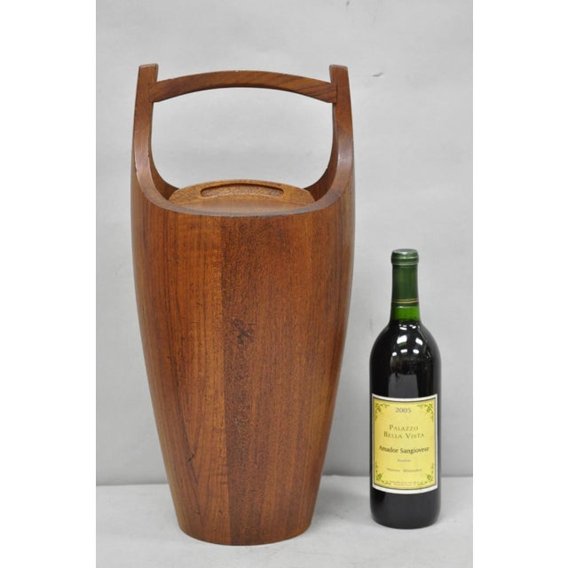 Vintage Mid Century Danish Modern Staved Teak Jens Quistgaard Ice Bucket by Dansk. Circa Mid 20th Century. Measurements: "...