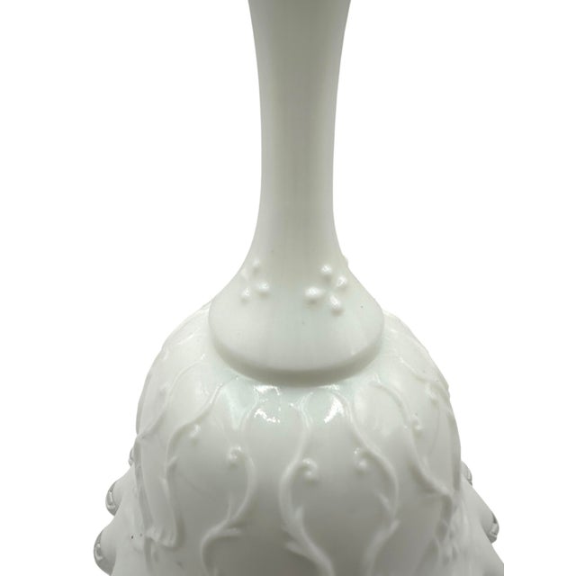 Mid 20th Century Vintage Fenton Silver Crest Spanish Lace Milk Glass Bell For Sale - Image 5 of 12