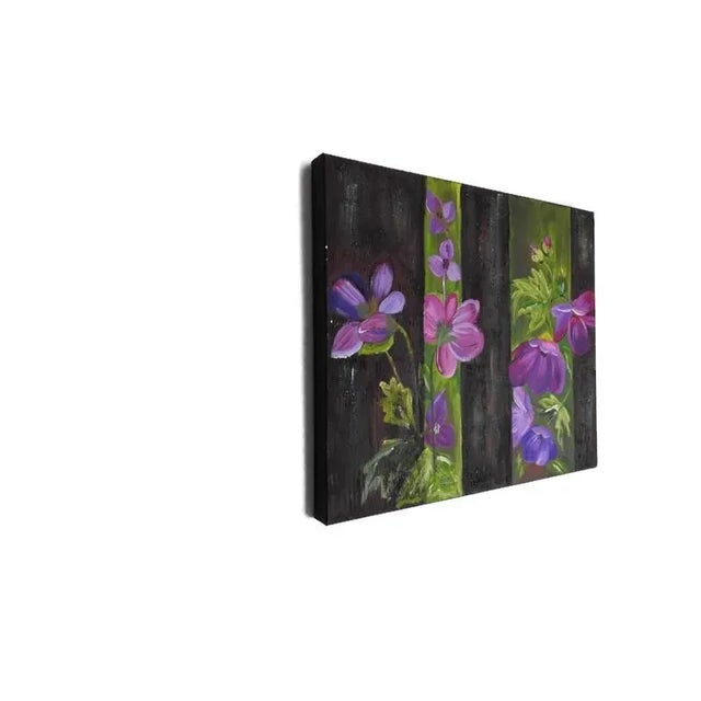 Contemporary Contemporary Textured Floral Still Life Oil Painting Signed Vera For Sale - Image 3 of 9