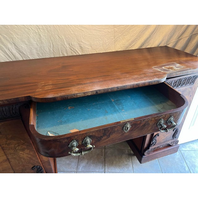 Brown Antique Mahogany Sideboard Buffet For Sale - Image 8 of 17