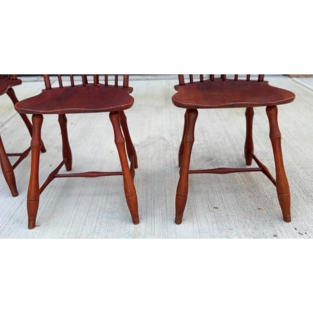 Set/6 Early 20th Century Spindle Windsor Chairs For Sale In Columbus - Image 6 of 9