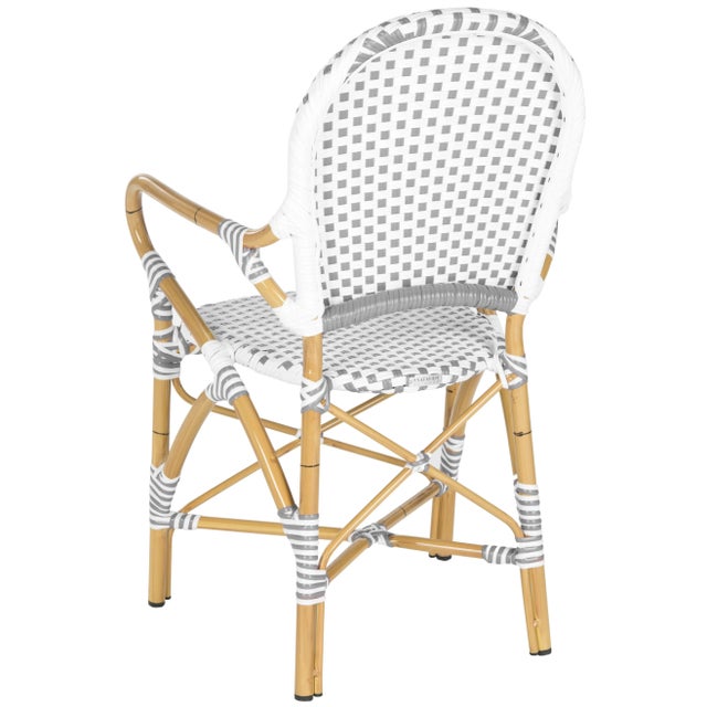 Indoor-Outdoor Stacking Armchair in Grey & White - a Pair For Sale - Image 4 of 8