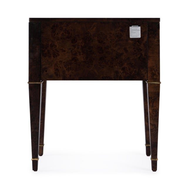 Kai 24 in. W Rectangular Burl Wood 2 Drawer End Table, Dark Burl For Sale - Image 9 of 11
