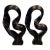 Pair of Modern Abstract Black Sculptures – Organic Infinity Form, 17” Gallery Style Statement Decor For Sale