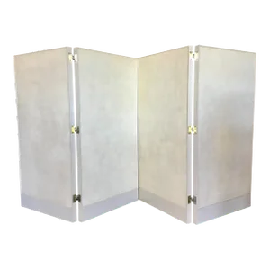 Barbara Barry for Henredon Modern Ivory Faux Shagreen Low Folding Curtin Call Screen/Room Divider