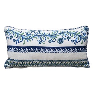 Carolina Irving Arcos Stripe Blue Fabric Pillow Cover Only For Sale