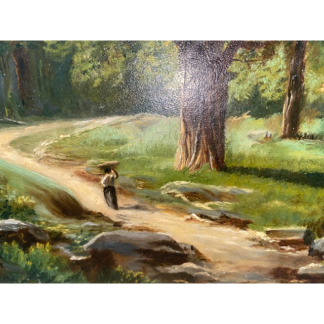 Hollywood Regency Large 19th Century Mountain Landscape Painting Signed Bracht For Sale - Image 3 of 15