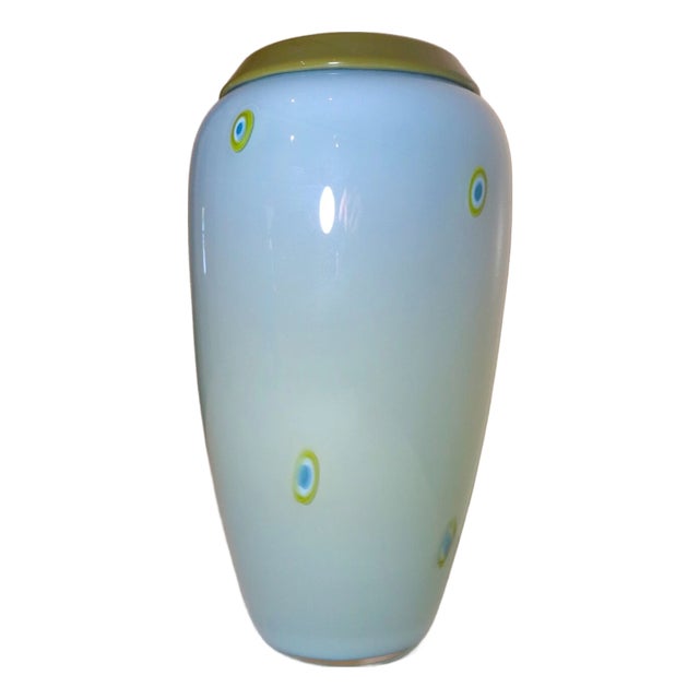 Tall Large Hand Blown "Lost Angel" 01 Joel O'Dorisio Studio Art Glass Ombre Vase For Sale