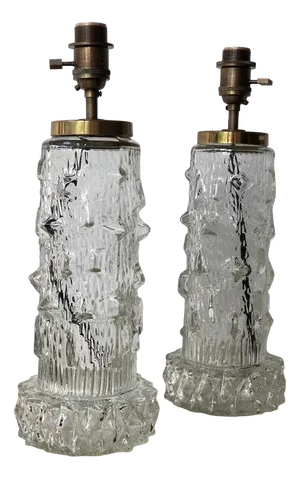 Stilarmatur Table Lamps in Clear Glass, 1960s, Set of 2