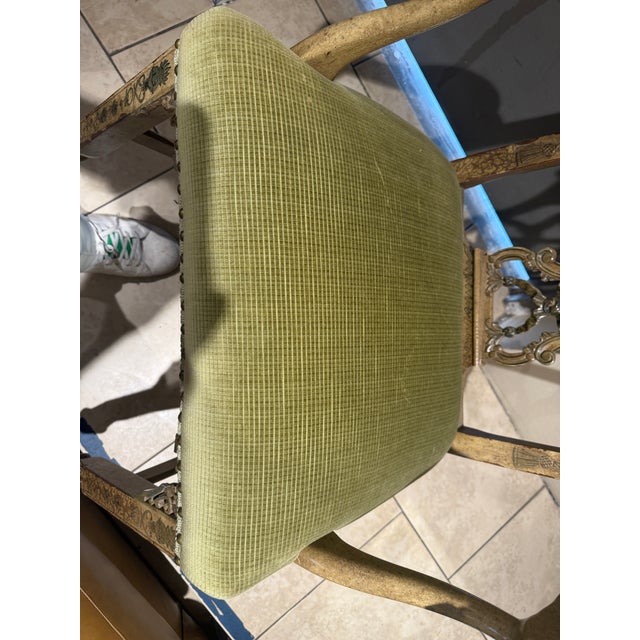 Wood Chinese Chippendale Arm Chair Hand Painted For Sale - Image 7 of 18