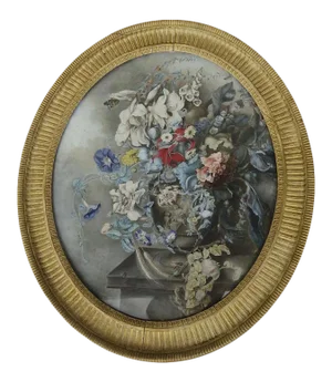18th Century Floral Still Life Gouache Painting by Margaret Meen, Framed
