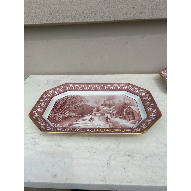 19th Century Faience Winter Scene Platter Hippolyte Boulenger Choisy Le Roi For Sale - Image 4 of 6