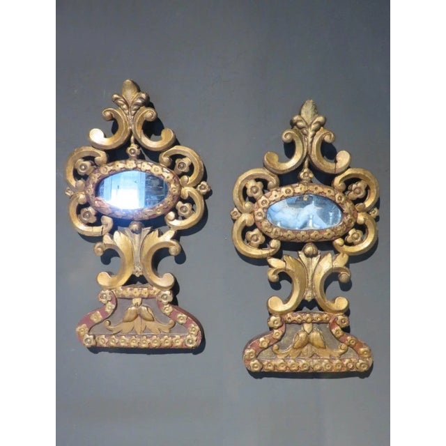 Gold 18th Century French Antique Mirrors Gilt Wood Mirrors With Original Glass - a Pair For Sale - Image 8 of 8