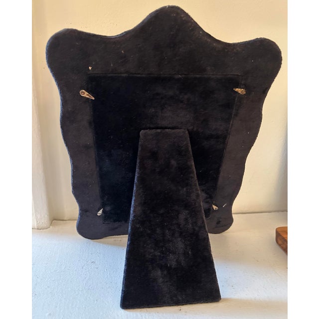 1980's sterling silver John Bull Ltd. ornate frame, dark-velvet-backed repoussé frame. Fits a 5"x7" picture. Frame...