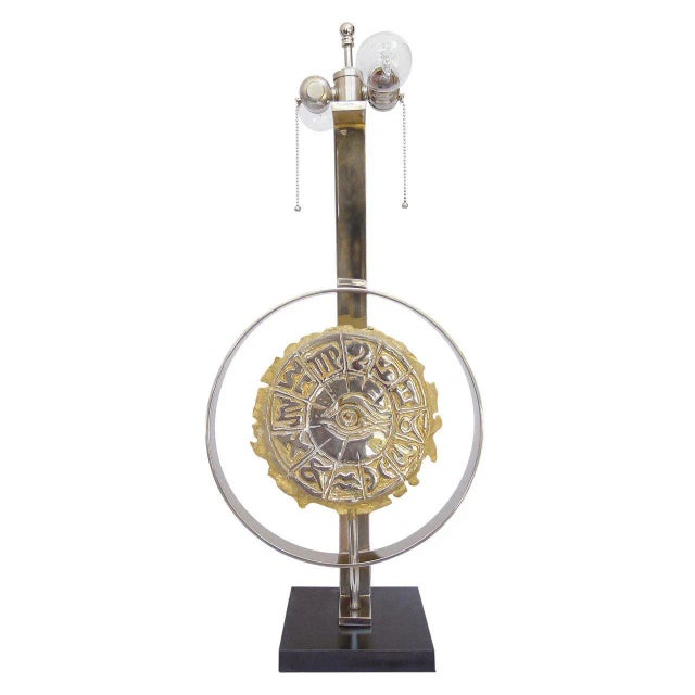 1970s "Zodiac" Lamp by Philippe Cheverny For Sale - Image 5 of 5