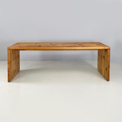 Italian modern Rectangular console table in wood, 1970s Console table with rectangular top, entirely in solid wood. The...