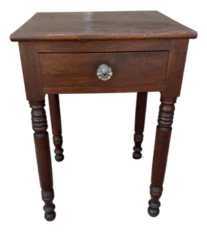 Antique Walnut Sheraton One Drawer Stand, Lebanon County, Pennsylvania, Circa 1830s