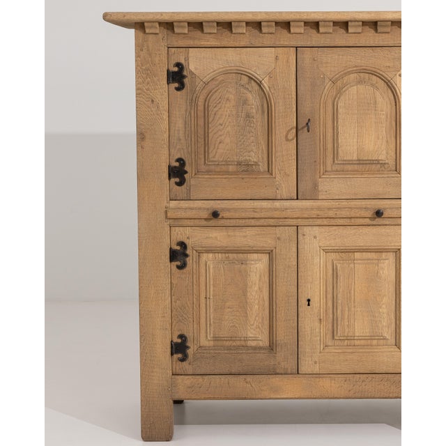 Oak Brutalist Cabinet France 1970s For Sale - Image 13 of 13