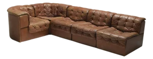 De Sede DS11 Patchwork Leather Sectional in Caramel, Circa 1970s