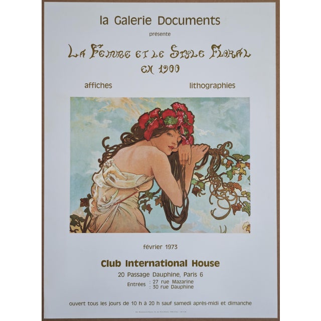 Original Summer Poster after Alphonse Mucha, 1973 For Sale