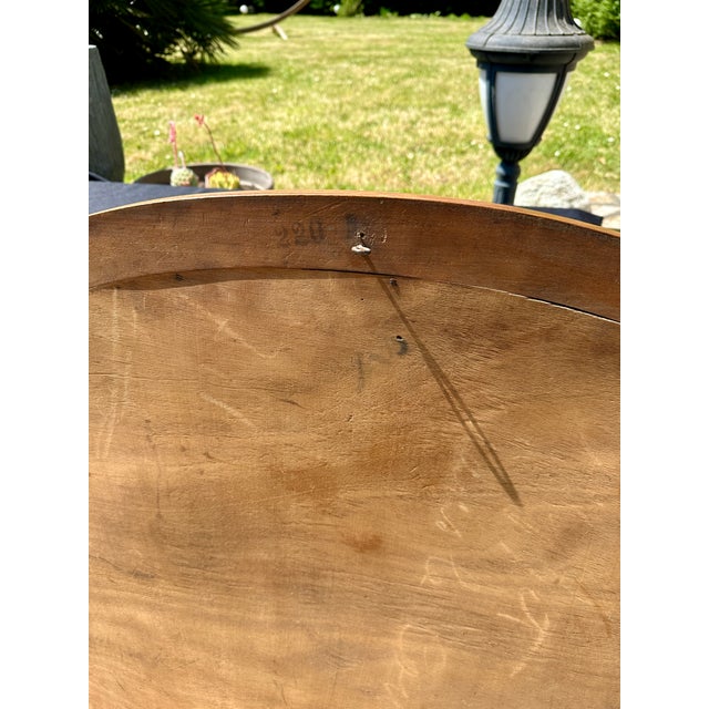 Art Deco walnut mirror from the 1930s, the glass is mercury-plated and beveled, to stand or hang.