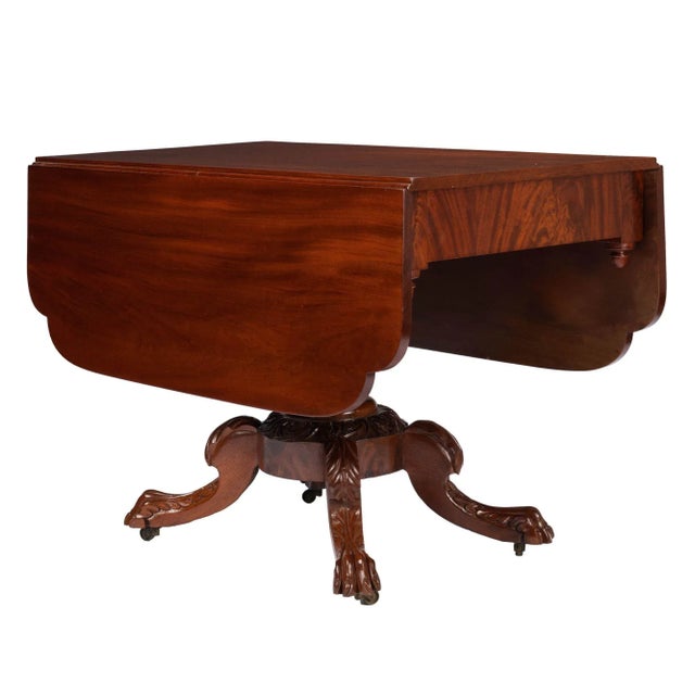 Early 19th Century New York Neoclassic Drop Leaf Breakfast Table (1825) For Sale - Image 5 of 12