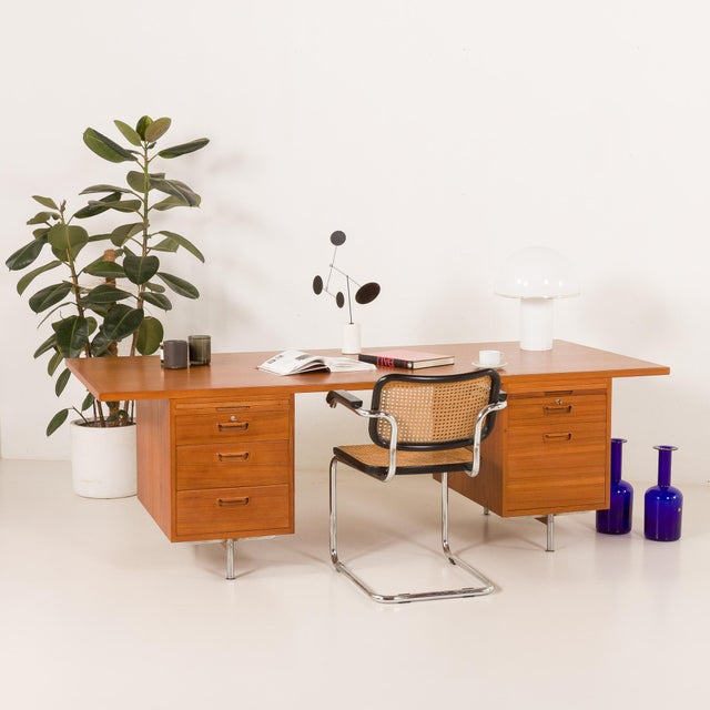 Large Mid-Century Modern Danish Executive Desk in Teak, 1970s For Sale - Image 14 of 18