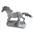 This striking vintage cast iron statue captures the raw power and fluid motion of a galloping horse. Rendered with...