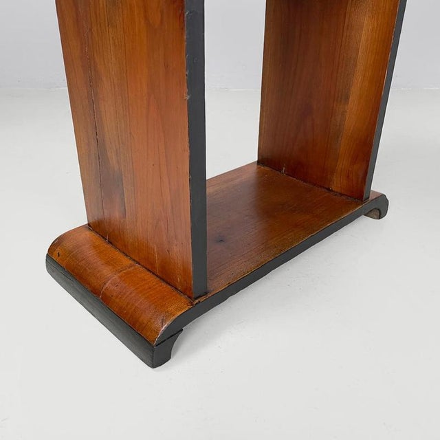 Italian Art Deco Wooden Coffee Table with Painted Black Rounded Profiles, 1940s For Sale - Image 15 of 18