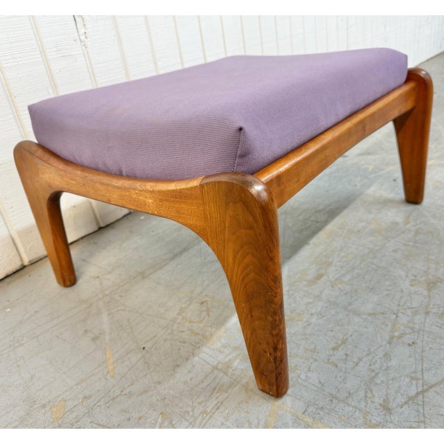 Mid-Century Modern Adrian Pearsall Walnut Wing Chair & Ottoman For Sale - Image 10 of 13