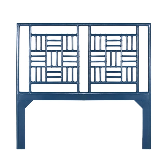 Not Yet Made - Made To Order Finn Standard Bed Queen - Navy For Sale - Image 5 of 12