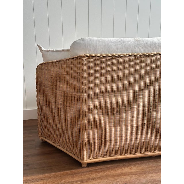 Vintage Brown Jordan Braided Wicker Hexagonal Sofa For Sale In Greensboro - Image 6 of 18