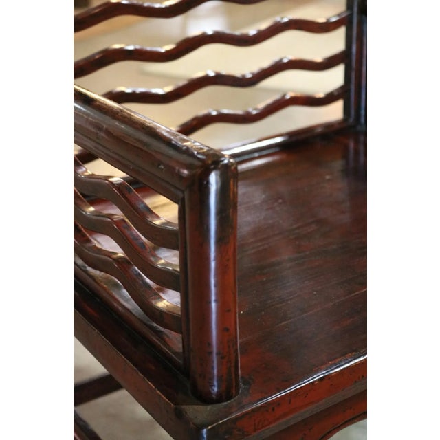 Mid 19th Century Red Lacquer Armchair For Sale - Image 5 of 7