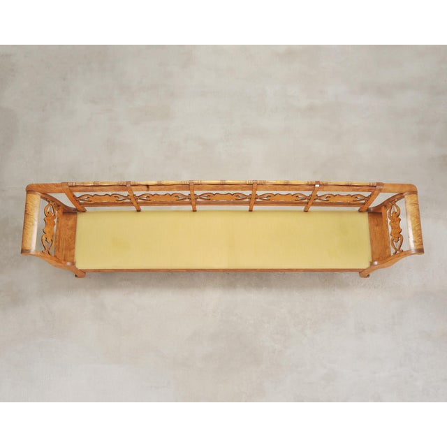 Monumental Swedish Biedermeier Style Burl Hall Bench 11.5 Ft For Sale - Image 4 of 18