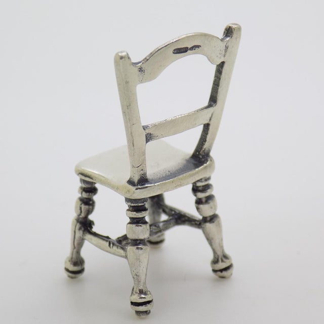 Sterling Silver 925 Kitchen Chair Dollhouse Miniature For Sale - Image 6 of 12