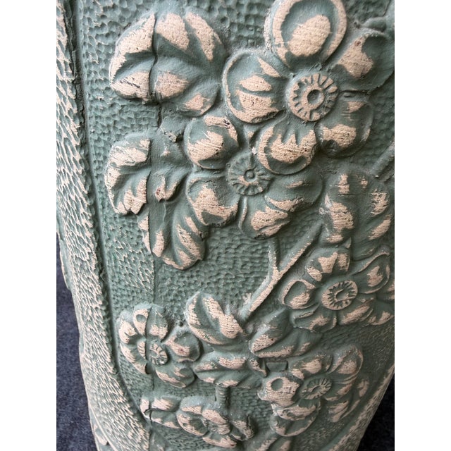 Green Vintage Green Floral Ransbottom Umbrella Stand For Sale - Image 8 of 13