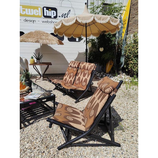 Vintage Bamboo Garden Lounge Set, 1970s, Set of 5 For Sale - Image 6 of 8