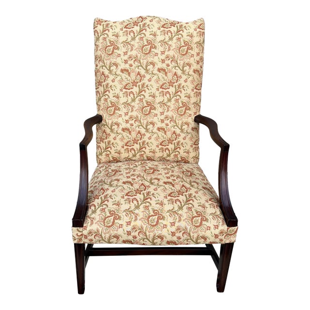 A Vintage Mahogany Hepplewhite Style Lolling Chair, Circa 1970’s For Sale