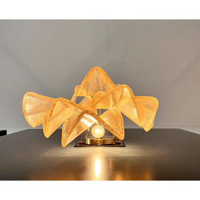 Vintage Gold Murano Glass Petal Wall Sconces from Rondini, 1990s, Set of 2 For Sale - Image 11 of 16