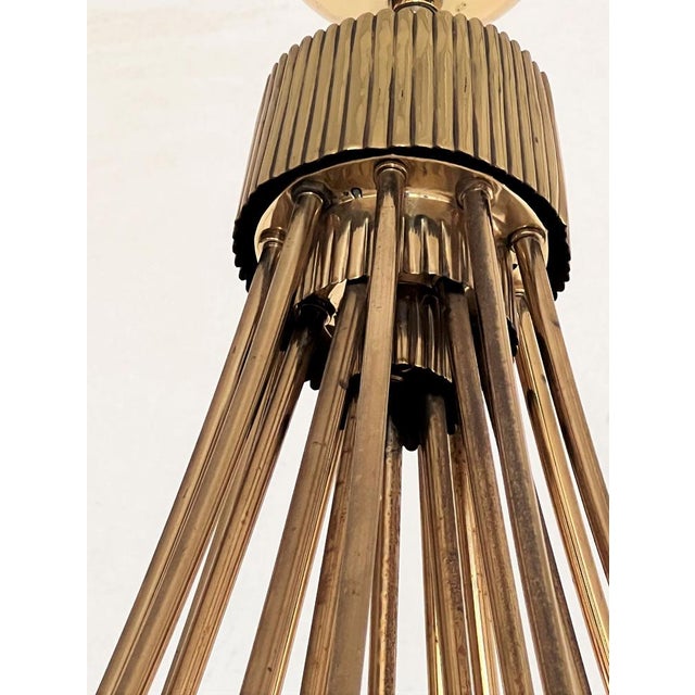 Italian Chandelier in Brass, 1970s For Sale - Image 6 of 16