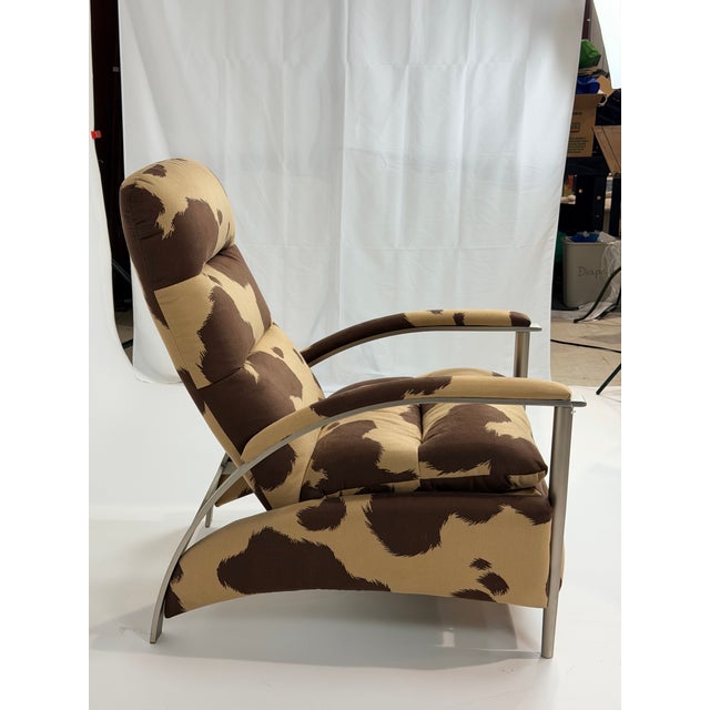 Modern Ethan Allen Radius Recliner in Patterned Fabric For Sale - Image 3 of 11