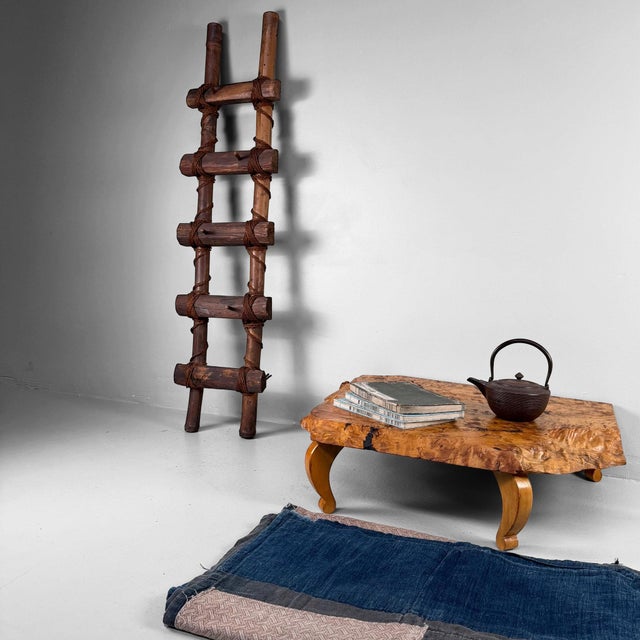 Mid Century Low Burl Wood Table, Japan, 1970s For Sale - Image 6 of 13
