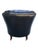 1960s Vintage English Black Leather Club Chair With Tufted Back & Casters For Sale - Image 5 of 12
