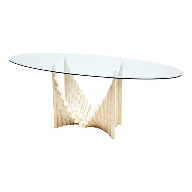 Sculptural Travertine Dining Table, Italy, 1970s For Sale