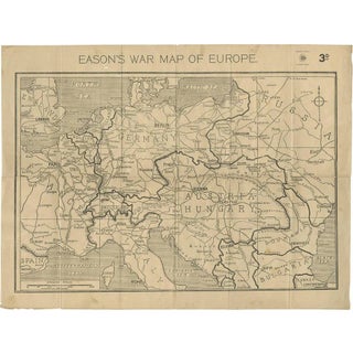 Easons War Map of Europe, 1914 For Sale