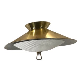 Vintage Mid-Century Space Age Hanging Light With Saucer Top For Sale