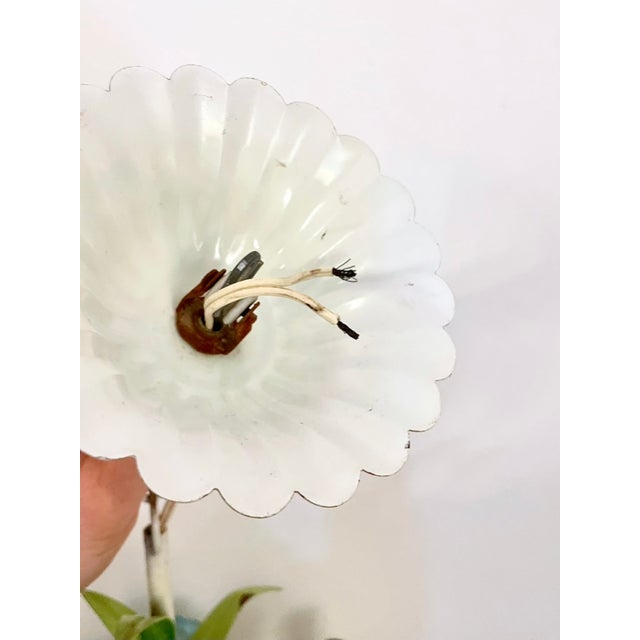 Italian Hand-Painted Tole Floral Chandelier with Matching Wall Sconces, 1960s, Set of 3 For Sale - Image 13 of 18