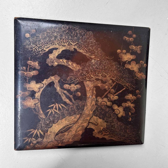 Japanese Wooden Lacquered Stacking Box, 1890s For Sale - Image 11 of 17