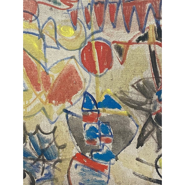 1960s "Flight of Fancy" Abstract Expressionist Oil Painting by Sara Skolinik, Framed For Sale - Image 10 of 13